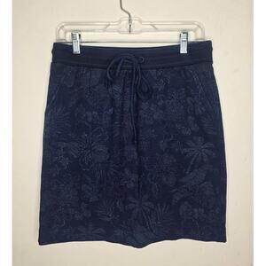 Tommy Bahama navy blue cotton skirt with floral designs - XS